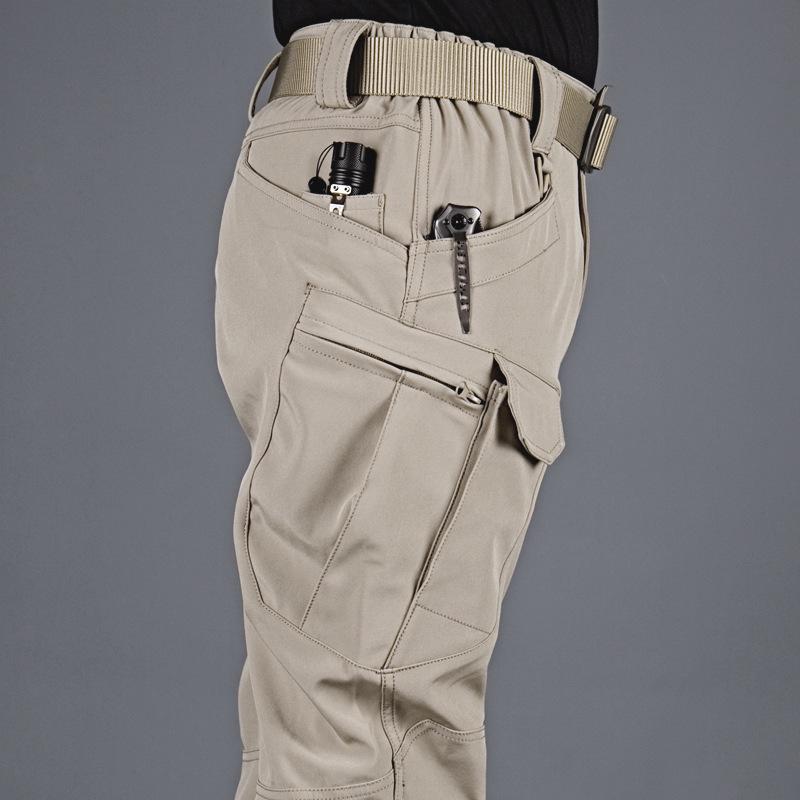 IX7 Men's Camouflage Tactical Pants - Elastic, Wear-Resistant, Soft Shell, Outdoor, Loose Fit for Spring & Autumn