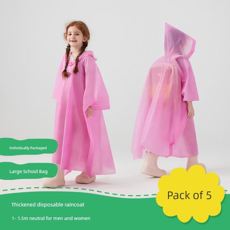 Children's Disposable Raincoat, Full-Body Portable Poncho for Kindergarten Students, Boys and Girls, Elementary School Students, with Thickened