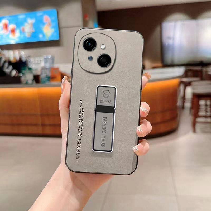 

Для Tecno POP 9 Skinsheep кожаный защитный чехол для камеры для Tecno POP9 Spark GO 1 2024 магнитный держатель подставка защитный силиконовый чехол для края Tecno Spark GO 2024 серый