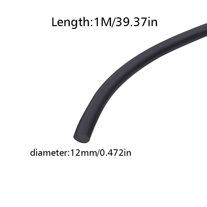 Black Rubber Strip Gaskets Round Sealing Strip Wear-Resistant Bar For Cabinet Door Seal Grease Separator 3/5/6/8/10/12/15/18mm