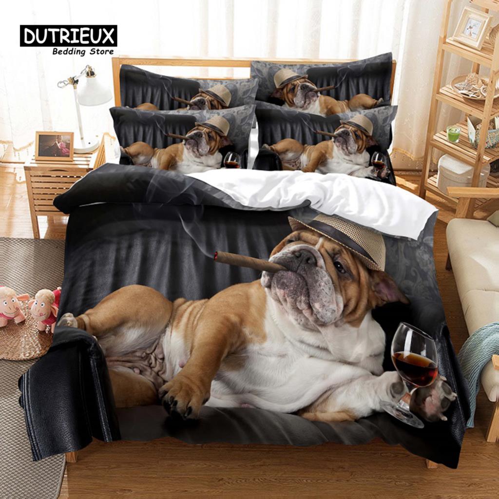 Siberian Husky Duvet Cover Set, Fashion Bedding Set, Soft Comfortable Breathable Duvet Cover, For Bedroom Guest Room Decor