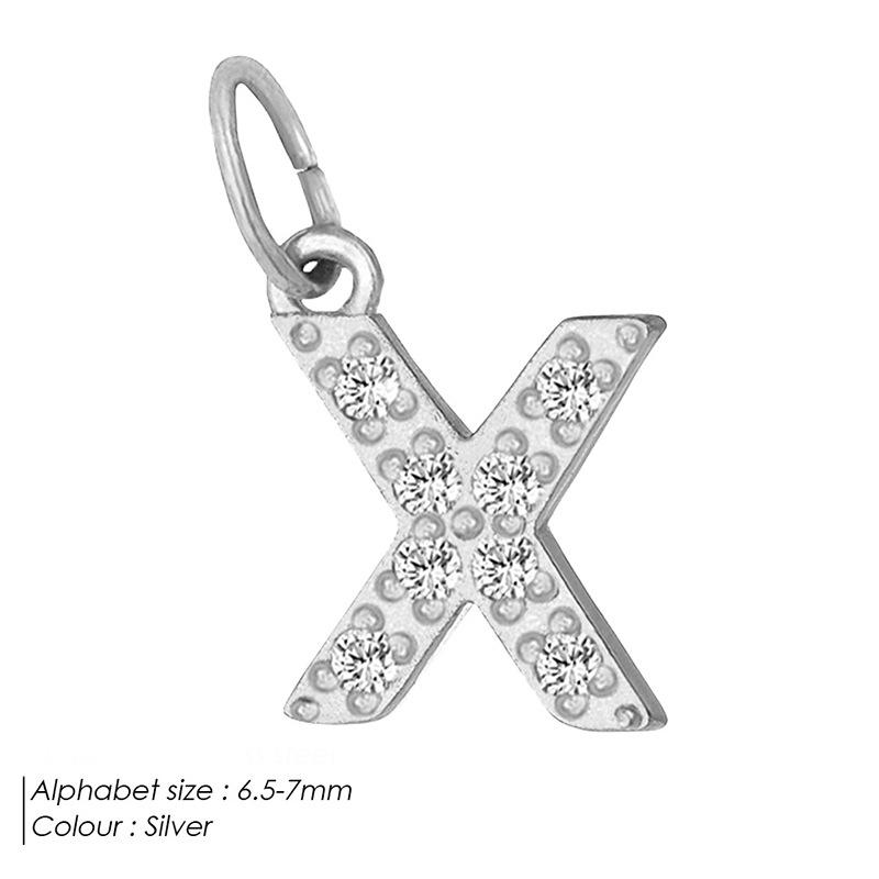 Europäischer & Amerikanischer Vollpavé Diamant Edelstahl Buchstabenanhänger mit DIY Zirkon Halskette & Armband Optionen