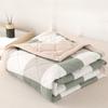 1pc Washed Cotton Summer Quilt Ultrasonic Embossing Lightweight Cool Blanket for Dormitory Office Home