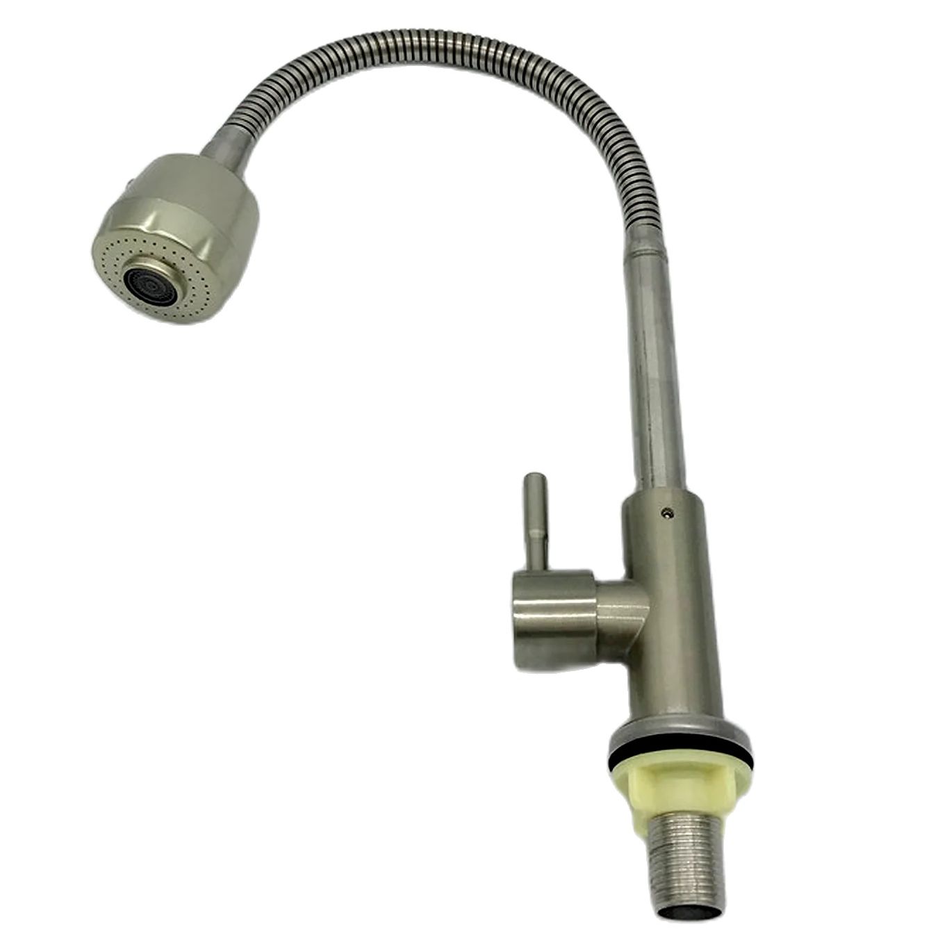 Нержавеющая сталь SUS304 Гибкий поворотный на 360° излив Однорычажный Холодный кран Кухонный смеситель