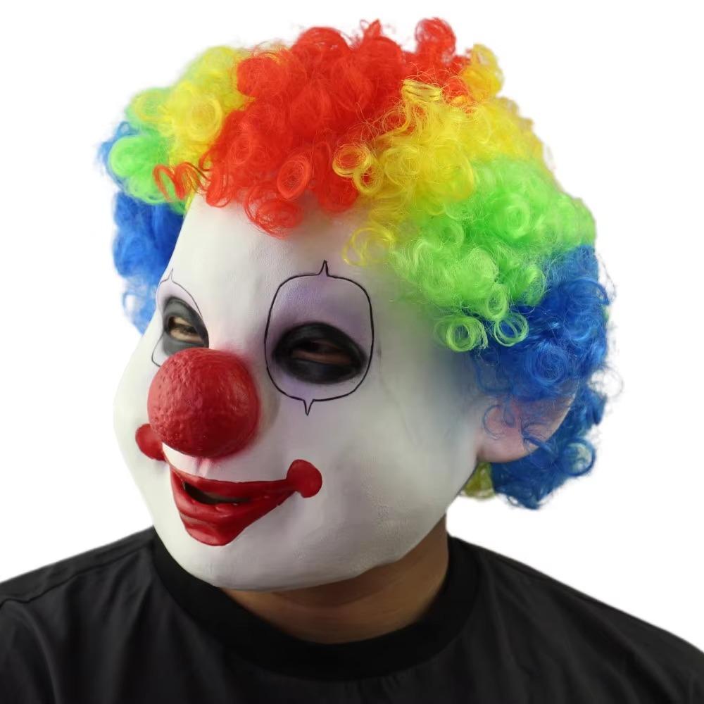Smiley Clown Latex Mask One size fits all adults красный