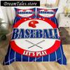 3D Print Baseball Duvet Cover Set Sports Theme Bedding Set King Baseball Gaming Geometry Stripe Quilt Cover for Boy Girl