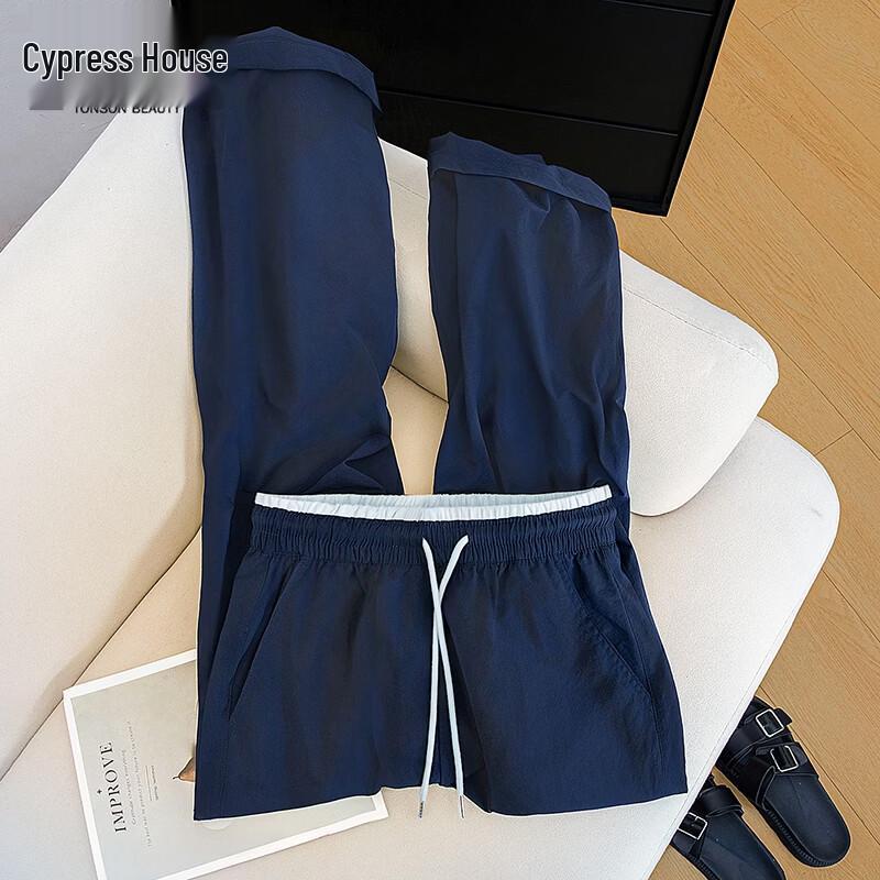 Women s High-Waist Colorblock Wide-Leg Drawstring Pants M
