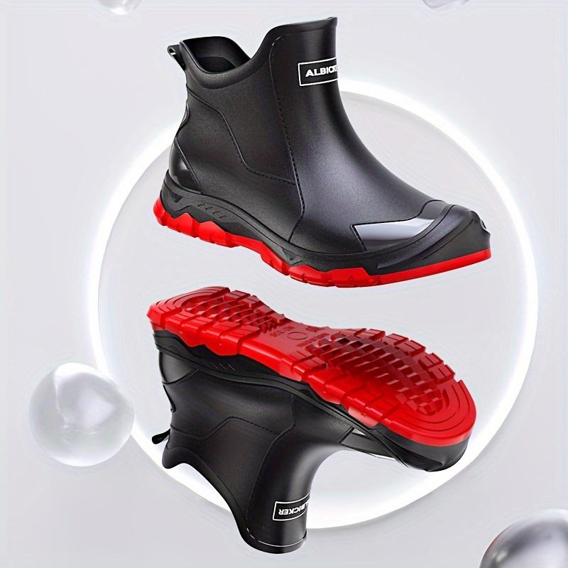 Men's Slip-On Waterproof Rain Boots with Non-Slip Durable Design