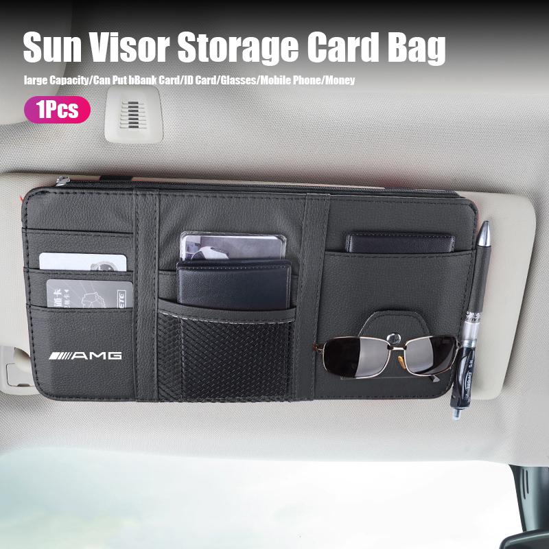 JBCR1 For Mercedes Benz AMG Car Sun Visor Organizer Multi-Pocket Accessories Car Decal W214 W205 W204 W206 W213 W212 W211 W222 W221 W1