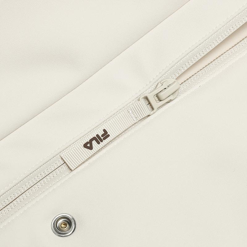 Fila Minimalist Versatile Hooded Woven Jacket Women Jackets Oriental-White F11W519712FWT