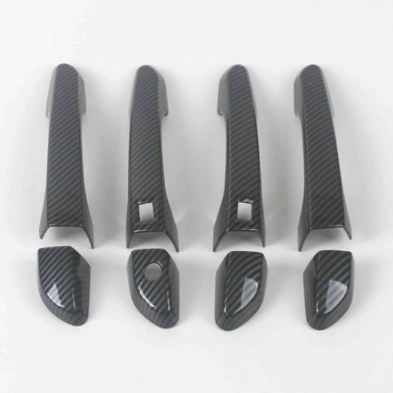 Carbon Fiber Smartkey Door Handle Lid Cover Trim For 2016- Hyundai Tucson