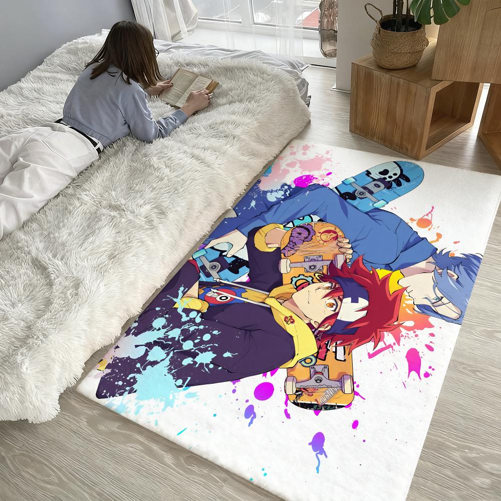 Anime Cool Boy Sk8 The Infinity Floor Mat Soft Thickened Absorbent Non-Slip Bedroom Living Room Door Mat Home Decor Flannel Rugs