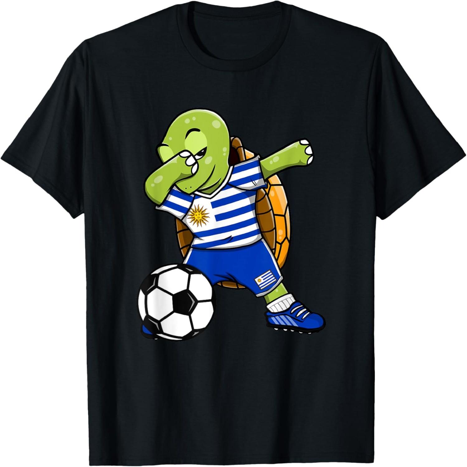 Dabbing Turtle Uruguay Soccer Fans Jersey Uruguayan Football T-Shirt S
