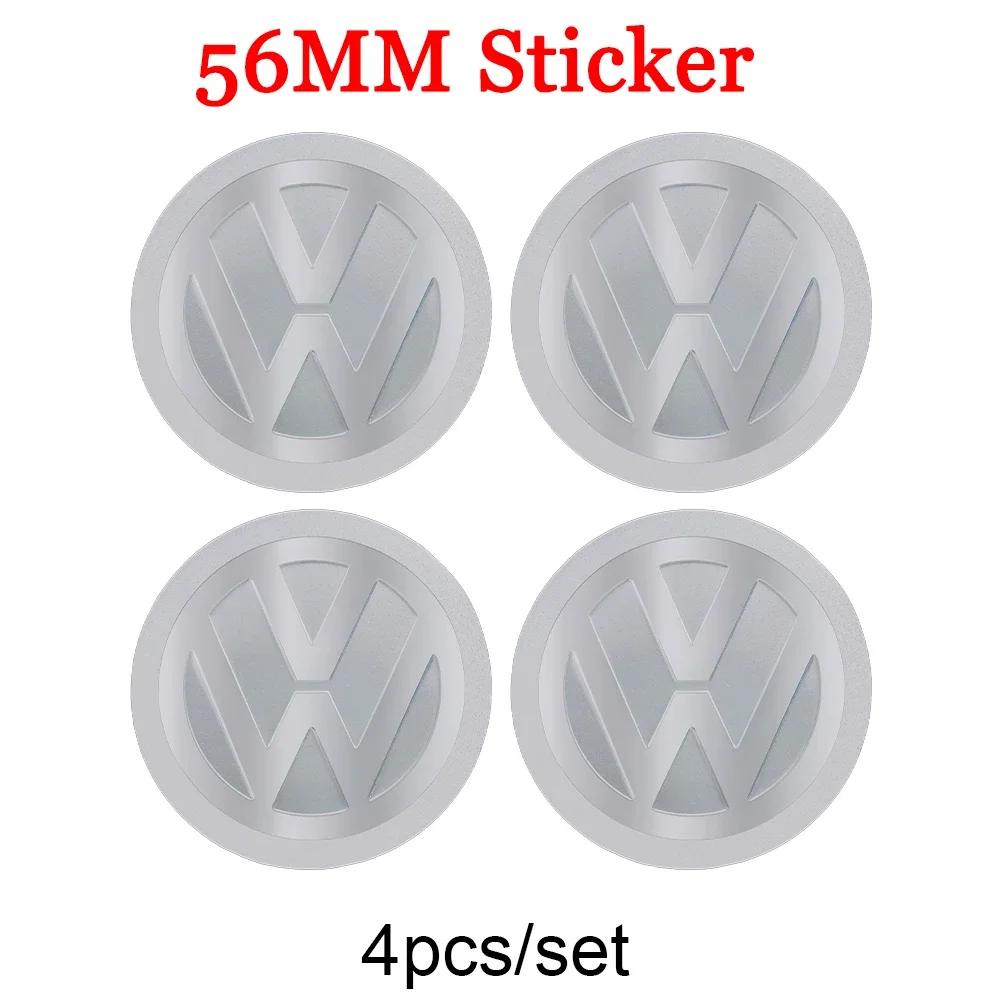 

2025 Hot 4Pcs Aluminum Metal Emblem Car Wheel Center Hub Caps Sticker Badge For Volkswagen VW R GTI Golf 5 7 Caddy Passat b6 Pol