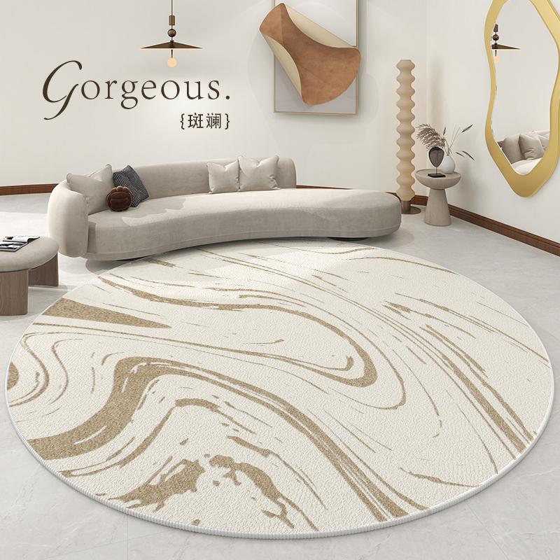 

Ковер для украшения гостиной в стиле ваби-саби, ковры класса люкс для спальни, пушистый мягкий плюшевый коврик для пола, утолщенный круглый ковер для кабинета 80x80CM