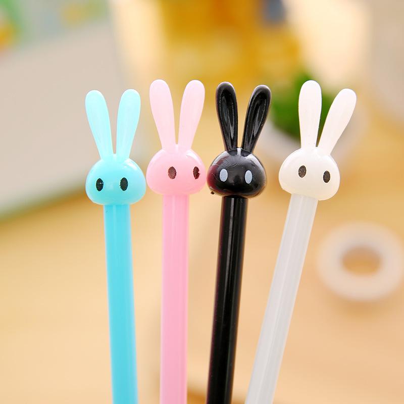 48pcs 0.5mm Cartoon Stationery Bunny Gel Pen Cute Long Ears Rabbit Signature Pen Creative Student Water Pen School Season