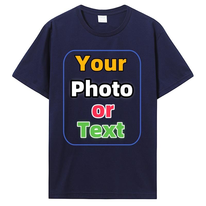 Custom T Shirt Customized T-shirt Personalized Tee Shirt Diy Print Your Photo Brand Logo Text Menunisex Cotton Tshirt Gift