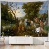 Vintage Oil Painting Art Printing Tapestry Wall Decoration Art Room Background Cloth Aesthetic Home Decoration Accessories