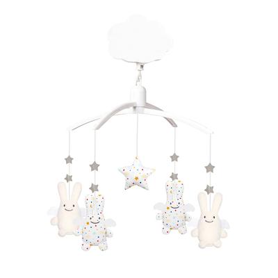 Tolaseria Angel Bunny Bett-Mobile, eine handaufziehbarer Spieluhr für das Kinderbett, ein Spielzeug zum Beruhigen von Babys und ein tolles Babyparty-Geschenk.