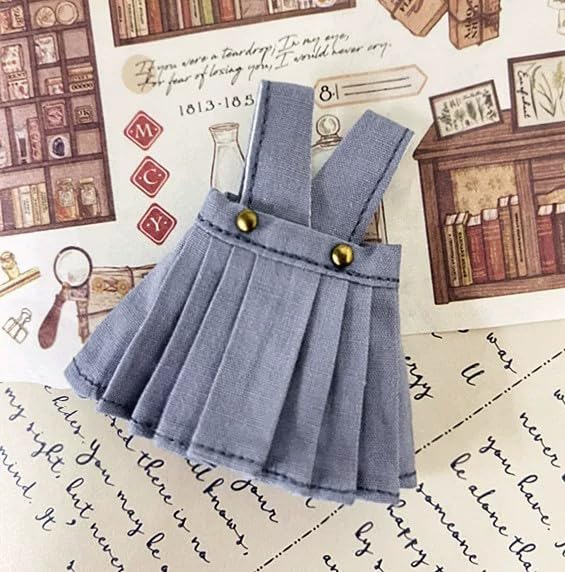 [ISHR] Obitsu 11 OB11 Größe Outfit für 11cm Obitsu Puppenkörper, Schuluniform, Rundkragen, Eckiger Kragen, Kurzarmhemd, Latzrock, Mädchen,