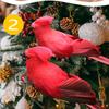 2Pcs Cardinal Clip On Christmas Tree Ornaments Artificial Red Birds Ornament for DIY Christmas Tree