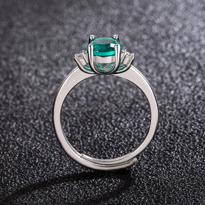 100 %925 Silver Natural Crystal Jewellry Ring For Women Green Topaz Gemstone Engagement Wedding Bands Prehnite Ring Open Jewelry