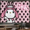 Cute Color Anime Character Design Sanrio My Melody And Floral Tapestry Room Decoration Home Decor Bedroom Wall Hanging Fabric