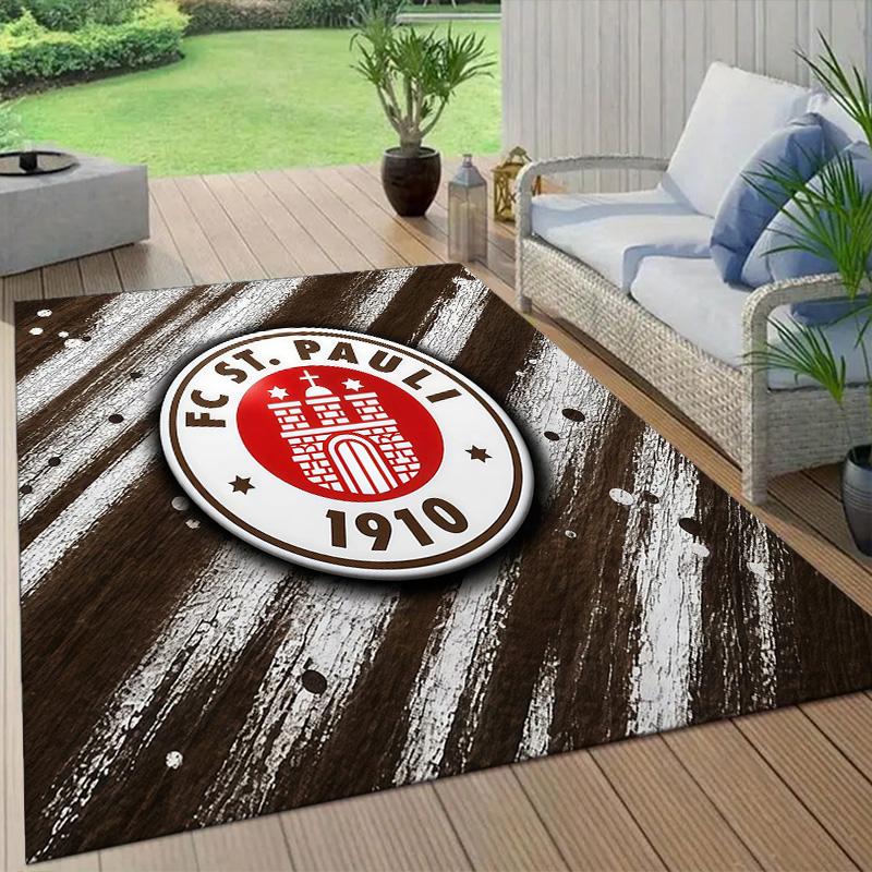 FC St. Pauli Flannel Pattern Square Carpet,Area Rug,Carpet Rug for Living Room Bedroom Sofa Playroom Decor,Non-slip Floor Mat