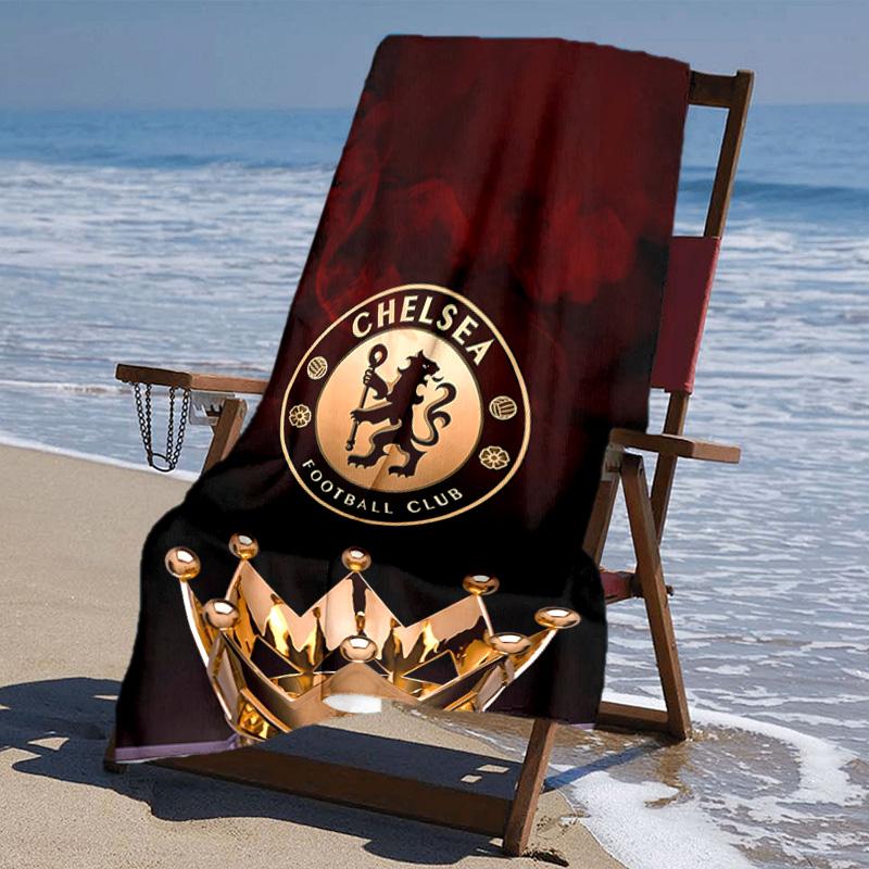 Proof Beach Towel with Chelsea FC Logo Pattern - Soft,absorbent,quick-drying,machine Washable - Perfect for Swimming,camping,bathing