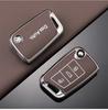 For VOLKSWAGEN VW TPU Leather Car Remote Key Case Fob Cover Holder Shell For VW Volkswagen Golf 7 MK7 Tiguan MK2 T-roc T-cross A