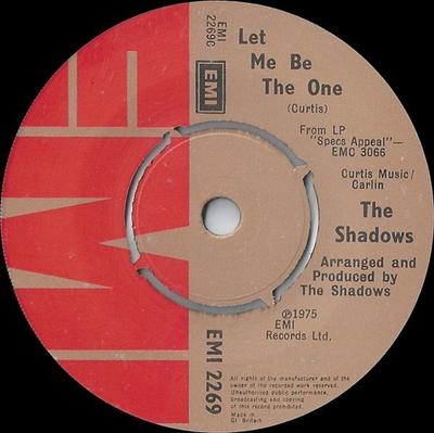 7inch Record SHADOWS - Let Me Be The One EMI2269 EMI 1975 UK Pop Used