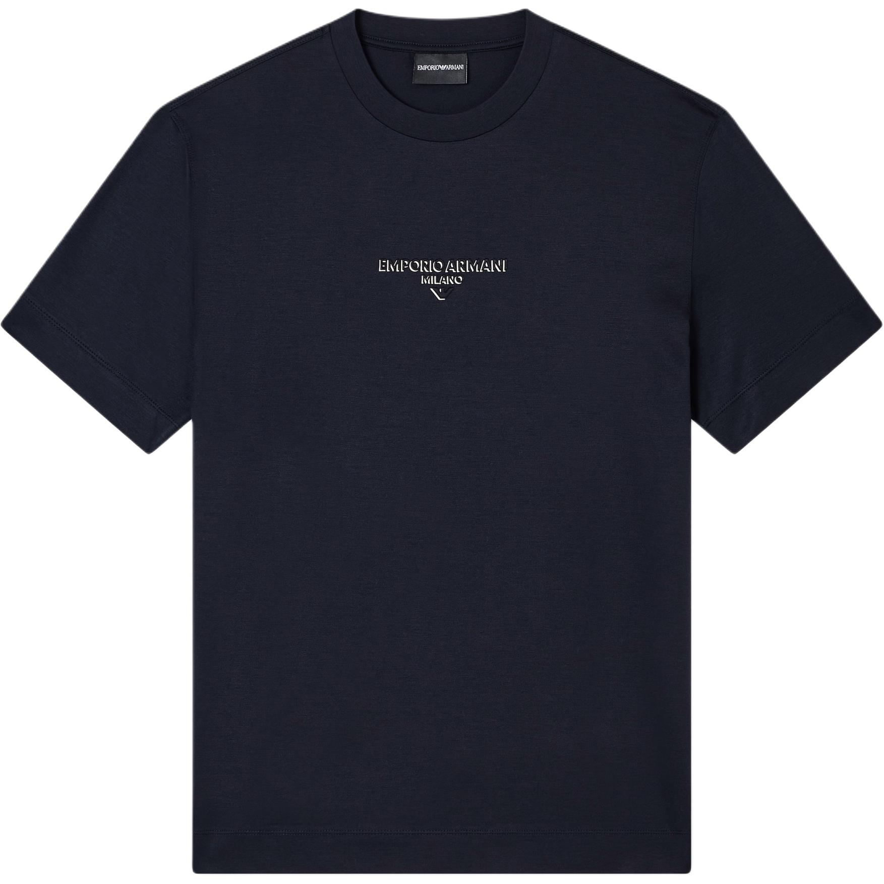 Emporio Armani Plain Knit Short Sleeve Logo T-Shirt Men tops EM002838-AF10761-UB118 XL 20330₽