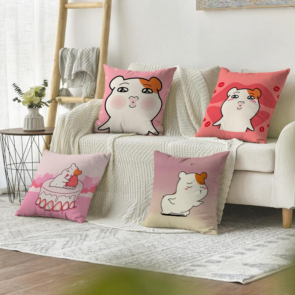 Cute E-Ebichus Cushion Cover Natural Linen Organic Fabric Double-Sided Printing Sofa Home Decor Gift Pillow Cover