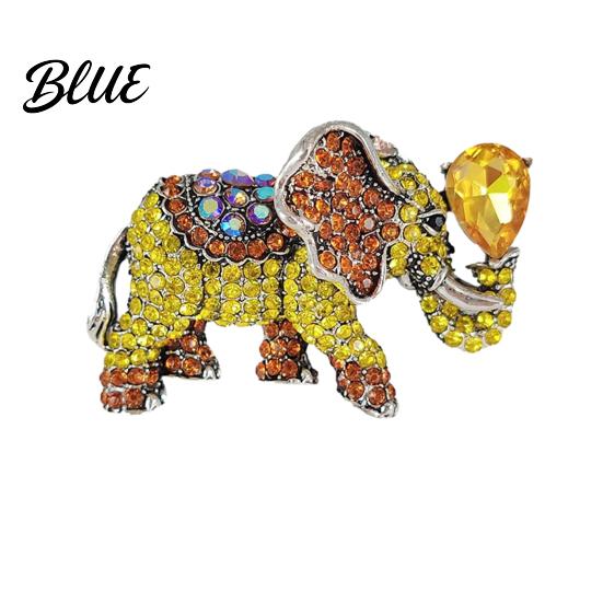 Rust-proof Brooch Rhinestone Elephant Pin for Women Sparkly Animal Lapel