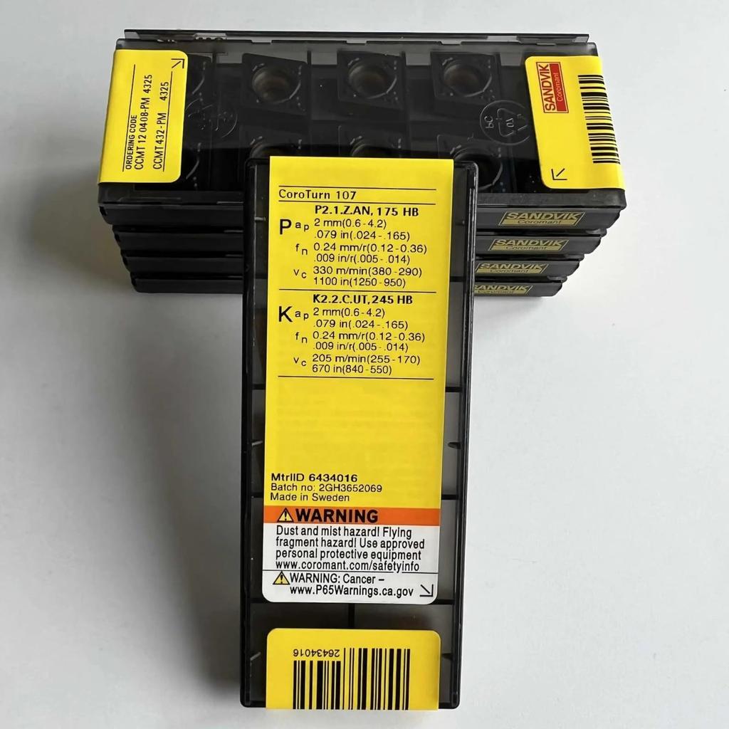 Original Sandvik / CCMT120408-PM 4325 /Carbide CNC Blade 10 Pieces