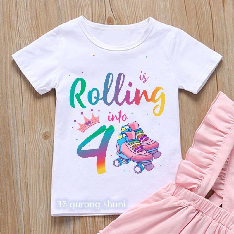 Spongebob New Birthday Figure T-shirt for Children Kawaii Cartoon White Tee Top Kawaii Short Sleeve Boys Girls Short Sleeve Gift