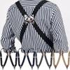 3.5cm Wide Man's Suspenders Elastic Hip-Clip Straps Vintage Side Clip Suspender Belt  Costume