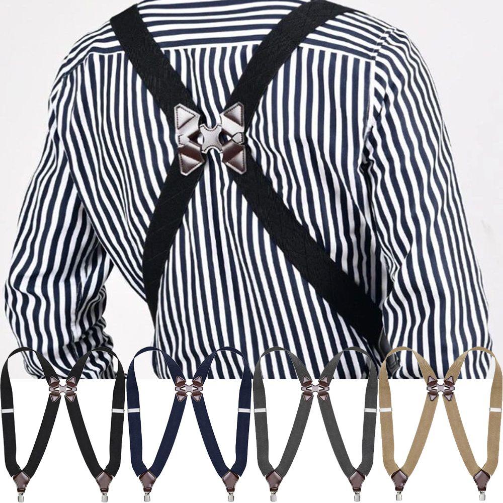 3.5cm Wide Man's Suspenders Elastic Hip-Clip Straps Vintage Side Clip Suspender Belt Costume