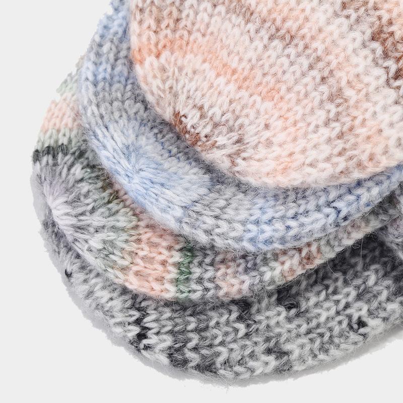 Women S Vintage Tie Dye Knit Hat Warm Ear Protection Winter Beanie