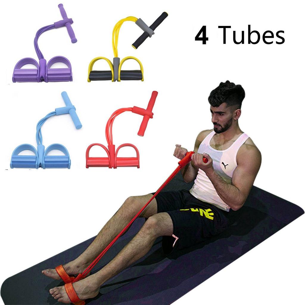 Durable Fitness Gum 4 Tube Resistance Bands For Effective Sit-up Pull Rope Exercises