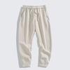 Winter Fleece Thickened Casual Pants Men's Tied Feet Solid Color Long Pants