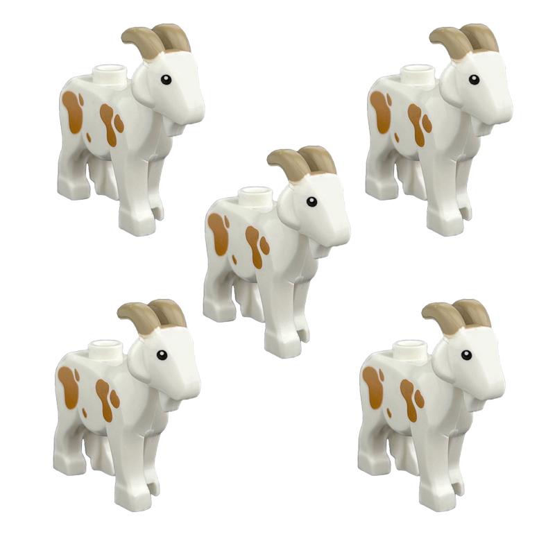 Bausteine Tiere Ziege Schaf Geflügel Rind Vieh Geflügel Küken Bauernhof Haustier Gans Vogel Zubehör Kinder Spielzeug Geschenk natürlich 5 Stück