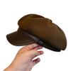 Versatile octagonal hat autumn and winter hat women's leather duck tongue beret literary and retro versatile painter hat