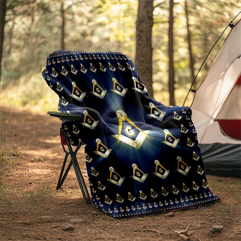 1PC The Square-of Freemasonry Printed Blanket, Al Season Lightweighsonry Blanket Home Office Outdoor Nap Multifuncsonry Blanketional Blanket
