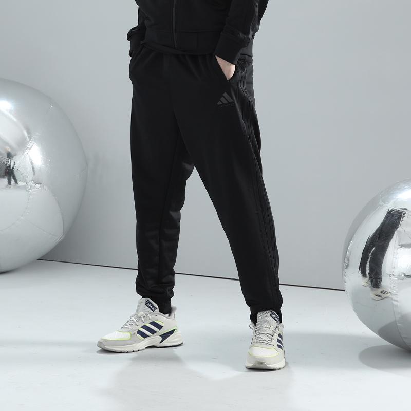 Adidas Vintage Three Stripes Mid-Rise Tapered Strick-Jogginghose Unisex-Jogginghose Schwarz TR30P1T-BB