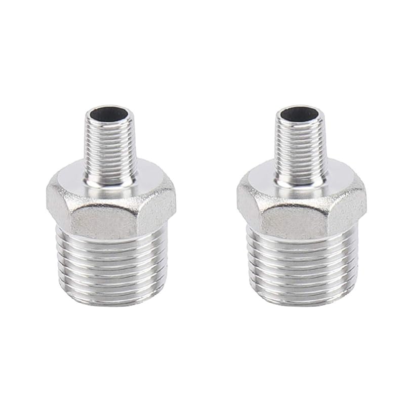 Feelers Reducing Hex Nipple, 304 Stainless Steel 1"x 3/4" NPT Male Pipe Fitting Reducer Nipple Adapter (Pack of 2)