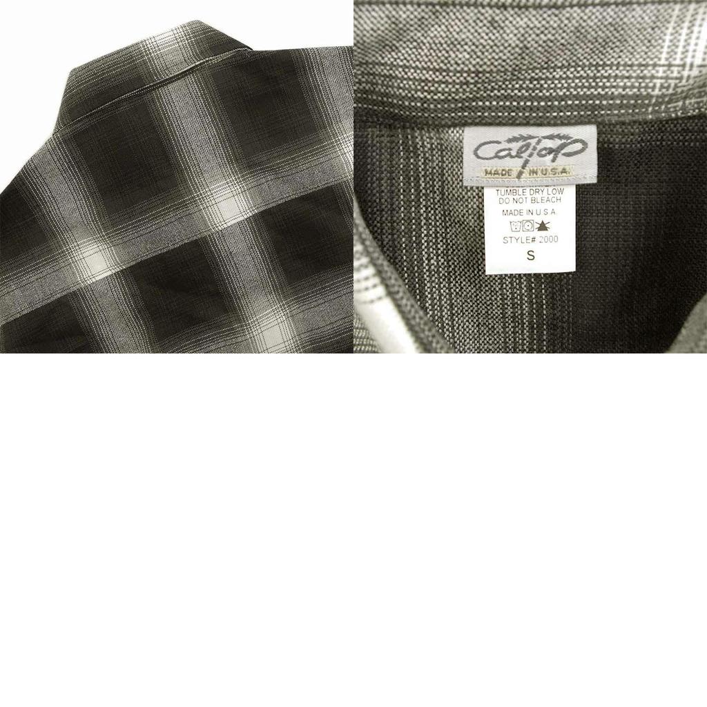 CalTop 2000LS Ombre Check Long Sleeve Flannel Made In the Size M Shirt, USA, Black/Charcoal,