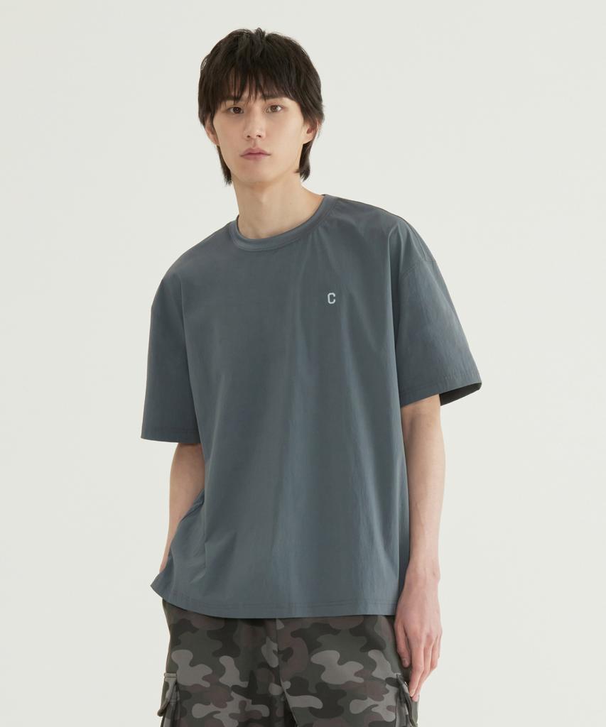 COVERNAT Small C Logo Nylon T-Shirt Charcoal