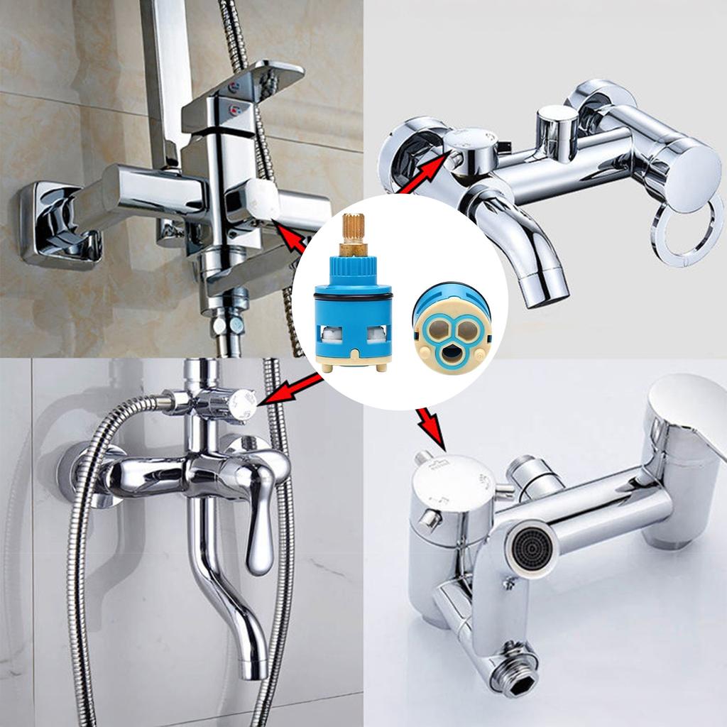 Ceramic Cartridge for Faucet Hot Cold Water Mixer Handle Repair Part Suitable for Kitchen Bathroom Shower Tap