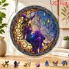 2D Flat, 2D Flat Acrylic Puzzle Sun Catcher, 83pcs, Moon Witch Themed Sun Catcher Puzzle, Home and Garden Decoration, Suitable As a Gift for Christmas